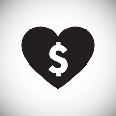 Poster - Heart with dollar icon on white background for graphic and web design, Modern simple vector sign. Internet concept. Trendy symbol for website design web button or mobile app