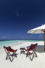 Martini And Chairs On The Beach, Maldives, Indian Ocean, Asia