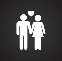 Couple in love on black background for graphic and web design, Modern simple vector sign. Internet concept. Trendy symbol for website design web button or mobile app