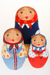 Three Russian dolls babushka matryoshka