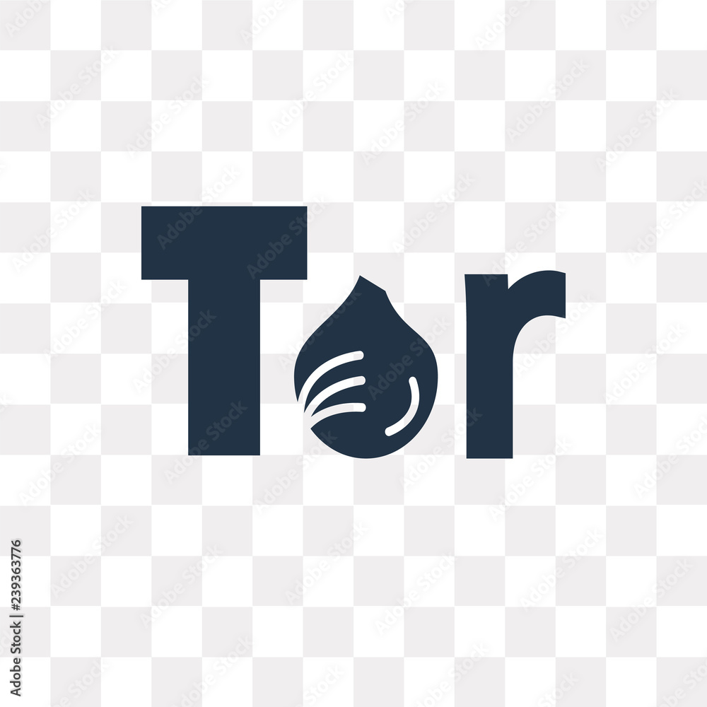 Tor vector icon isolated on transparent background, Tor transparency ...