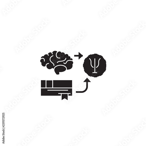 Fotografia, Obraz Psychoanalysis black vector concept icon