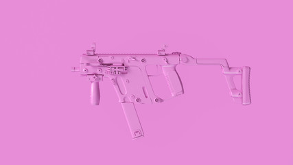 Wall Mural - Pink Compact Sub Machine Gun 3d Illustration 3d Rendering