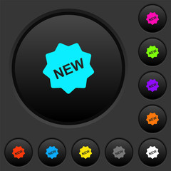 Canvas Print - New badge dark push buttons with color icons