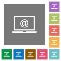 Poster - Laptop with email symbol square flat icons