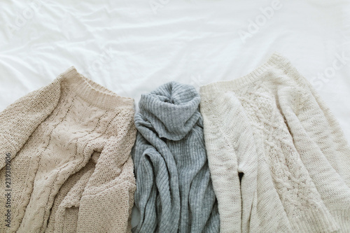 Fotografie, Obraz Flat lay autumn and winter fashion photography