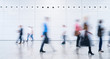 canvas print picture - blurred business people at a trade fair