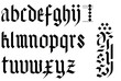 gothic font alphabet - old letters  