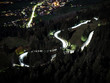Switchbacks at the city Bad Hindeland in Germany at night illuminated by car lights