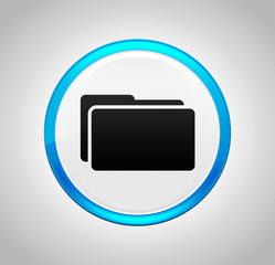 Wall Mural - Folder icon round blue push button