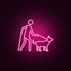 Wall Mural - guide dog icon. Elements of Disabled in neon style icons. Simple icon for websites, web design, mobile app, info graphics