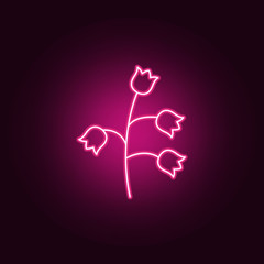 Poster - lily icon. Elements of leaves and flowers in neon style icons. Simple icon for websites, web design, mobile app, info graphics