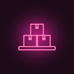 Wall Mural - boxes icon. Elements of Manufacturing in neon style icons. Simple icon for websites, web design, mobile app, info graphics