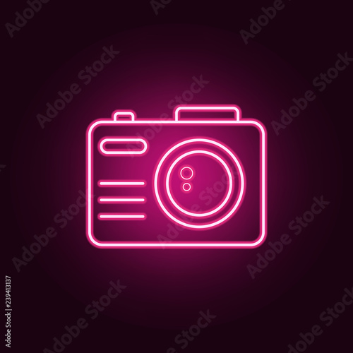 pix Neon Camera Logo White neon style icons simple icon