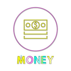 Aufkleber - dollar bills depiction minimalistic linear icon