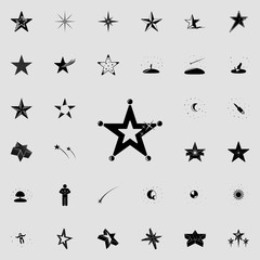 Poster - star with dots icon. Stars icons universal set for web and mobile