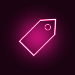Poster - tag icon. Elements of web in neon style icons. Simple icon for websites, web design, mobile app, info graphics
