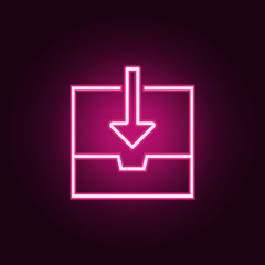 Fototapete - downloading the file icon. Elements of web in neon style icons. Simple icon for websites, web design, mobile app, info graphics