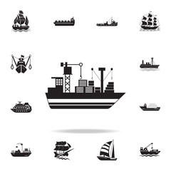 Poster - cargo Ship icon. Detailed set of ship icons. Premium graphic design. One of the collection icons for websites, web design, mobile app