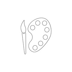 Poster - Paint brush with palette icon. Toy element icon. Premium quality graphic design icon. Baby Signs, outline symbols collection icon for websites, web design, mobile app on white background