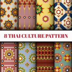 Wall Mural - Vector Thai style patter set