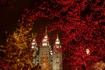 Christmas lights at the Salt Lake City Temple