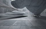 Fototapeta Do przedpokoju - Empty dark abstract concrete smooth interior . Architectural background. 3D illustration and rendering