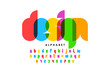 Modern colorful font design, alphabet letters and numbers