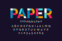Colorful Paper Font, Alphabet Letters And Numbers