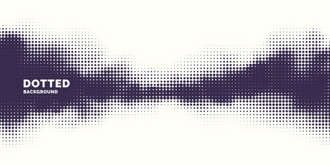 Poster - Monochrome printing raster, abstract vector halftone background. Black and white texture of dots.