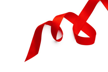 Wall Mural - Red ribbon isolated on white