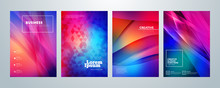 Set Of Business Brochure Cover Design Templates. Modern Business Flyer Or Poster With Abstract Colorful Background