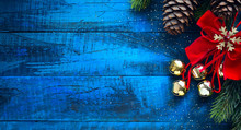 Christmas Banner. Background Xmas Design For Horizontal Christmas Poster, Greeting Cards, Headers, Website
