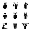 © bsd studio - Emotional stress glyph icons set