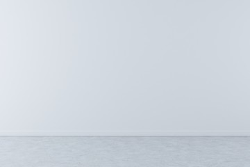 Poster - white wall background with concrete floor