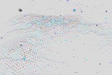 Poster - big data visualization. visual information complexity. data threads plot. 3d rendering. data technol