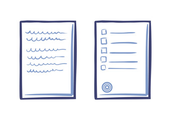 Poster - Tips or List on Sheet of Paper Contract Text Stamp