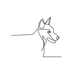 Wall Mural - Continuous line art drawing of dog head vector illustration