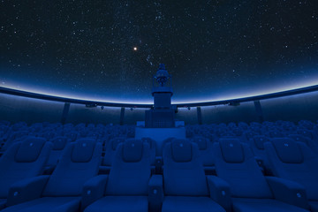 a spectacular stars projection at the planetarium
