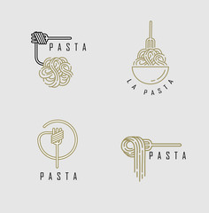 Vector icon and logo for italian pasta or noodles