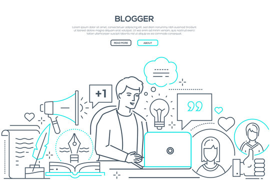 Blogger - modern line design style web banner
