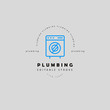 Vector icon and logo of plumbing. Editable outline stroke size. Line flat contour, thin and linear design. Simple icons. Concept illustration. Sign, symbol, element.