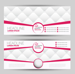 Wall Mural - Banner for advertisement. Flyer design or web template set.. Vector illustration commercial promotion background. Pink color.