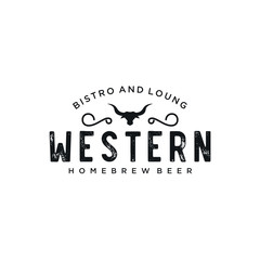 Aufkleber - Vintage Country Emblem Typography for Western Bar/Restaurant Logo design inspiration - Vector