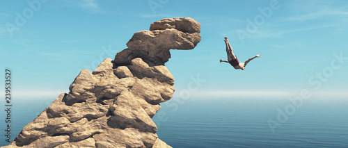 Obrazy skoki do wody  czlowiek-skacze-do-oceanu-z-klifu