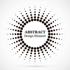 Wall Mural - Halftone dotted background circularly distributed. Halftone effect vector pattern. Circle dots isolated on the white background.Border logo icon. Draft emblem for your design.