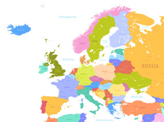 Colorful Vector map of Europe