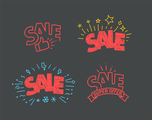 Aufkleber - Discount shopping tags clipart. Vector illustration
