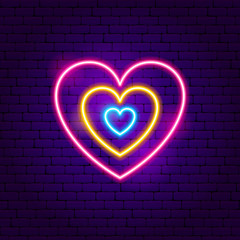 Sticker - Hearts Neon Sign