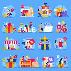 Poster - Great Sale Flat Icon Set